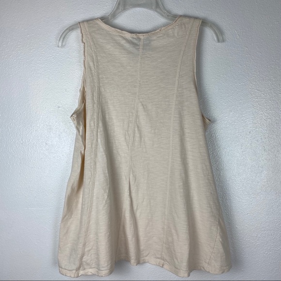 Cynthia Rowley cream crochet neckline cotton top L - Picture 6 of 9